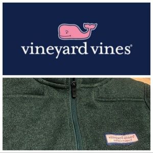 Vineyard Vines Pull-over  Unisex  Hunter Green  Heavyweight Knit 1/4 Zip Sweater